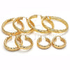 Oro Laminado Large Hoop, Gold Filled Style Twist Design, Polished, Golden Finish, 02.261.0046.60