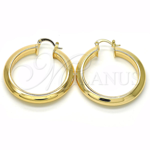 Gold Filled Hoop Earrings — Medium Hoop Polished 02. — main product view — SKU 121717 | Oro Laminado aretes de aro — Medium Hoop pulido 02. — SKU 121717