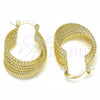 Oro Laminado Small Hoop, Gold Filled Style Twist Design, Polished, Golden Finish, 02.261.0053.20