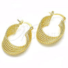 Oro Laminado Small Hoop, Gold Filled Style Twist Design, Polished, Golden Finish, 02.261.0053.20