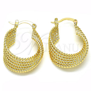 Gold Filled Hoop Earrings — Small Hoop Twist Design Polished 02. — main product view — SKU 121727 | Oro Laminado aretes de aro — Small Hoop Twist diseño pulido 02. — SKU 121727