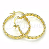 Oro Laminado Small Hoop, Gold Filled Style Twist Design, Polished, Golden Finish, 02.261.0064.25