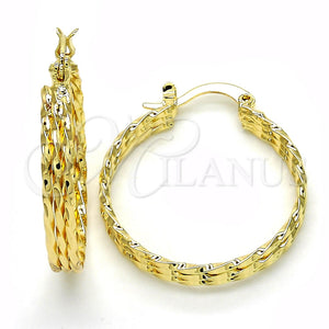 Gold Filled Hoop Earrings — Small Hoop Twist Design Polished 02. — main product view — SKU 121741 | Oro Laminado aretes de aro — Small Hoop Twist diseño pulido 02. — SKU 121741