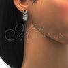 Rhodium Gold Filled Huggie Hoop, with White Cubic Zirconia, Polished, Rhodium Finish, 02.217.0062.3.15
