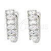Rhodium Gold Filled Huggie Hoop, with White Cubic Zirconia, Polished, Rhodium Finish, 02.217.0062.3.15