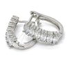 Rhodium Gold Filled Huggie Hoop, with White Cubic Zirconia, Polished, Rhodium Finish, 02.217.0062.3.15