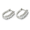 Rhodium Gold Filled Huggie Hoop, with White Cubic Zirconia, Polished, Rhodium Finish, 02.217.0062.3.15