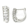 Rhodium Gold Filled Huggie Hoop, with White Cubic Zirconia, Polished, Rhodium Finish, 02.217.0062.3.15