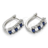 White Gold Filled Huggie Hoop, with Sapphire Blue and White Cubic Zirconia, Polished, Rhodium Finish, 02.217.0062.4.15
