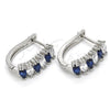 Rhodium Gold Filled Huggie Hoop, with Sapphire Blue and White Cubic Zirconia, Polished, Rhodium Finish, 02.217.0062.4.15
