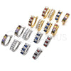 Rhodium Gold Filled Huggie Hoop, with Sapphire Blue and White Cubic Zirconia, Polished, Rhodium Finish, 02.217.0062.4.15