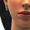 Rhodium Gold Filled Huggie Hoop, with Garnet and White Cubic Zirconia, Polished, Rhodium Finish, 02.217.0062.6.15
