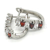 Rhodium Gold Filled Huggie Hoop, with Garnet and White Cubic Zirconia, Polished, Rhodium Finish, 02.217.0062.6.15