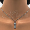 Rhodium Gold Filled Earring and Pendant Adult Set, with White Cubic Zirconia, Polished, Rhodium Finish, 10.217.0006