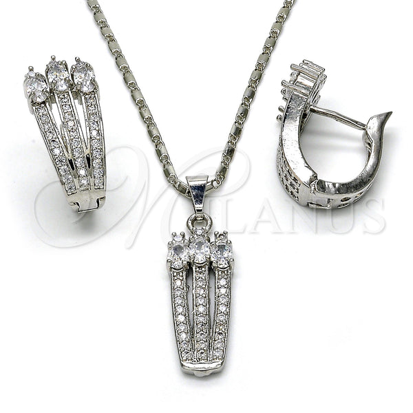 White Gold Filled Ring — Earring and Pendant Adult Set with White Cubic — main product view — SKU 121788 | Oro Laminado Blanco anillo — Earring and Pendant Adult Set with blanco Cubic — SKU 121788