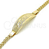 Oro Laminado ID Bracelet, Gold Filled Style Polished, Golden Finish, 03.63.1899.07 (03 MM Thickness, 1 Inches Length)
