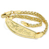 Oro Laminado ID Bracelet, Gold Filled Style Polished, Golden Finish, 03.63.1899.07 (03 MM Thickness, 1 Inches Length)