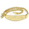 Oro Laminado ID Bracelet, Gold Filled Style Polished, Golden Finish, 03.63.1899.07 (03 MM Thickness, 1 Inches Length)