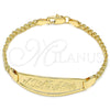 Oro Laminado ID Bracelet, Gold Filled Style Polished, Golden Finish, 03.63.1899.07 (03 MM Thickness, 1 Inches Length)
