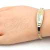 Oro Laminado ID Bracelet, Gold Filled Style Polished, Golden Finish, 03.63.1900.07 (03 MM Thickness, 1 Inches Length)