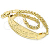 Oro Laminado ID Bracelet, Gold Filled Style Polished, Golden Finish, 03.63.1900.07 (03 MM Thickness, 1 Inches Length)