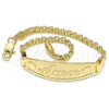 Oro Laminado ID Bracelet, Gold Filled Style Polished, Golden Finish, 03.63.1900.07 (03 MM Thickness, 1 Inches Length)