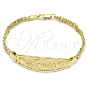 Gold Filled Bracelet — ID Bracelet Polished 03.63. 03 MM Thickness 1 — main product view — SKU 121844 | Oro Laminado brazalete — ID Bracelet pulido 03.63. 03 MM Thickness 1 — SKU 121844