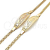 Oro Laminado ID Anklet, Gold Filled Style Polished, Tricolor, 03.63.1900.1.07 (03 MM Thickness, 7 Inches Length)
