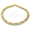 Oro Laminado Basic Bracelet, Gold Filled Style Polished, Golden Finish, 03.145.0005.08 (05 MM Thickness, 8 Inches Length)