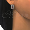 Rhodium Gold Filled Huggie Hoop, with Garnet and White Cubic Zirconia, Polished, Rhodium Finish, 02.217.0044.2.20