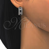 Rhodium Gold Filled Huggie Hoop, with Sapphire Blue and White Cubic Zirconia, Polished, Rhodium Finish, 02.217.0044.4.20