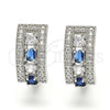 Rhodium Gold Filled Huggie Hoop, with Sapphire Blue and White Cubic Zirconia, Polished, Rhodium Finish, 02.217.0044.4.20