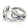 Rhodium Gold Filled Huggie Hoop, with Sapphire Blue and White Cubic Zirconia, Polished, Rhodium Finish, 02.217.0044.4.20