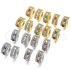 Rhodium Gold Filled Huggie Hoop, with Sapphire Blue and White Cubic Zirconia, Polished, Rhodium Finish, 02.217.0044.4.20