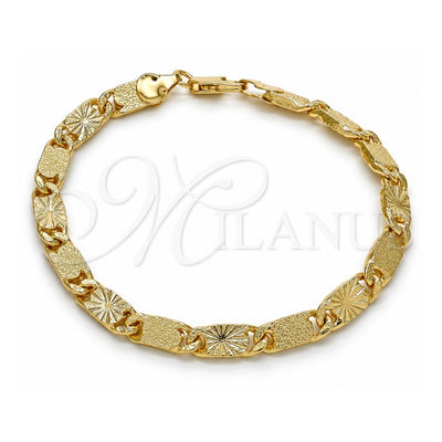 Oro Laminado Basic Bracelet, Gold Filled Style Polished, Golden Finish, 03.145.0007.08 (05 MM Thickness, 1 Inches Length)