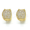 Oro Laminado Huggie Hoop, Gold Filled Style with White Cubic Zirconia, Polished, Golden Finish, 02.217.0068.1.15