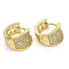 Oro Laminado Huggie Hoop, Gold Filled Style with White Cubic Zirconia, Polished, Golden Finish, 02.217.0068.1.15