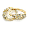 Oro Laminado Small Hoop, Gold Filled Style with White Crystal, Polished, Golden Finish, 02.100.0084.20