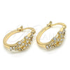 Oro Laminado Small Hoop, Gold Filled Style with White Crystal, Polished, Golden Finish, 02.100.0084.20