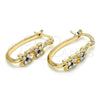 Oro Laminado Small Hoop, Gold Filled Style with Black and White Crystal, Polished, Golden Finish, 02.100.0086.1.15