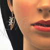 Oro Laminado Small Hoop, Gold Filled Style with White Crystal, Polished, Golden Finish, 02.100.0088.15