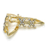 Oro Laminado Small Hoop, Gold Filled Style with White Crystal, Polished, Golden Finish, 02.100.0088.15