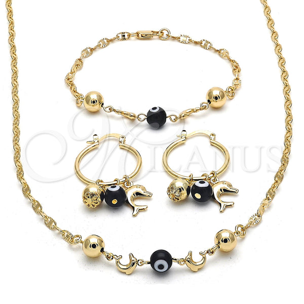 Gold Filled Ring — Necklace Bracelet and Earring Dolphin and Evil Eye — main product view — SKU 121934 | Oro Laminado anillo — Necklace Bracelet and Earring Dolphin and Evil Eye — SKU 121934