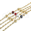 Oro Laminado Fancy Bracelet, Gold Filled Style Dolphin and Evil Eye Design, White Resin Finish, Golden Finish, 03.63.1904.2.08 (04 MM Thickness, 8 Inches Length)
