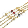 Oro Laminado Fancy Bracelet, Gold Filled Style Dolphin and Evil Eye Design, White Resin Finish, Golden Finish, 03.63.1904.2.08 (04 MM Thickness, 8 Inches Length)