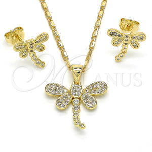 Gold Filled Ring — Earring and Pendant Adult Set Dragon-Fly Design with — main product view — SKU 121952 | Oro Laminado anillo — Earring and Pendant Adult Set Dragon-Fly diseño with — SKU 121952