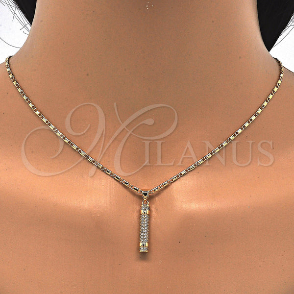 Gold Filled Ring — Earring and Pendant Adult Set with White Crystal — alternate product view — SKU 121961 | Oro Laminado anillo — Earring and Pendant Adult Set with cristal blanco — SKU 121961