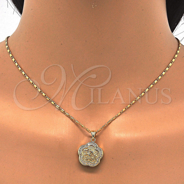 Gold Filled Ring — Earring and Pendant Adult Set Flower and Star — alternate product view — SKU 121965 | Oro Laminado anillo — Earring and Pendant Adult Set flor and estrella — SKU 121965