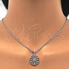Rhodium Gold Filled Earring and Pendant Adult Set, with White Cubic Zirconia, Polished, Rhodium Finish, 10.156.0160.1
