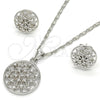 Rhodium Gold Filled Earring and Pendant Adult Set, with White Cubic Zirconia, Polished, Rhodium Finish, 10.156.0160.1